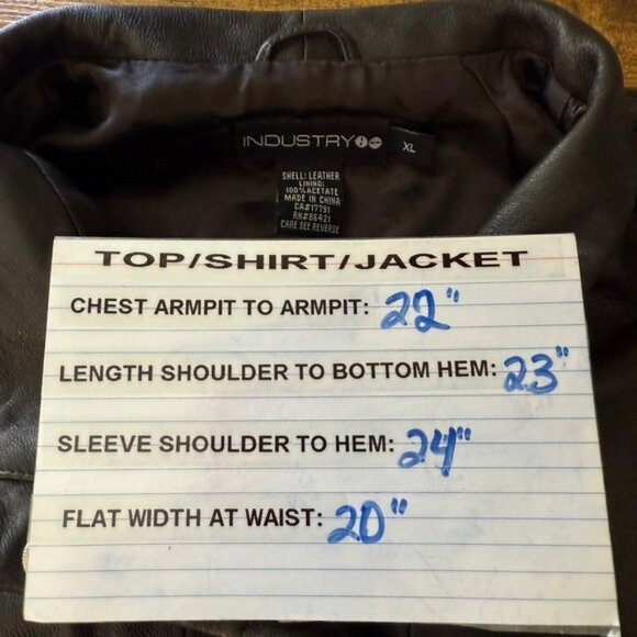 Y2K Industry Moto Buttery Leather Jacket Womens XL Chocolate Brown Ruched Front - Picture 7 of 14